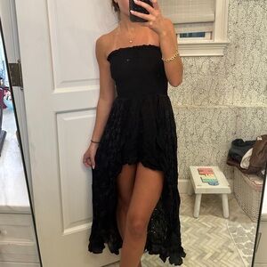 Black high low dress